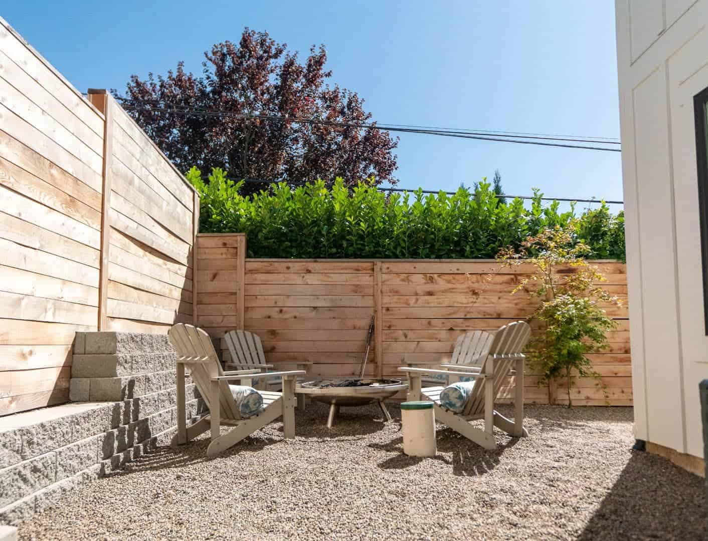 seating area in outdoor living space