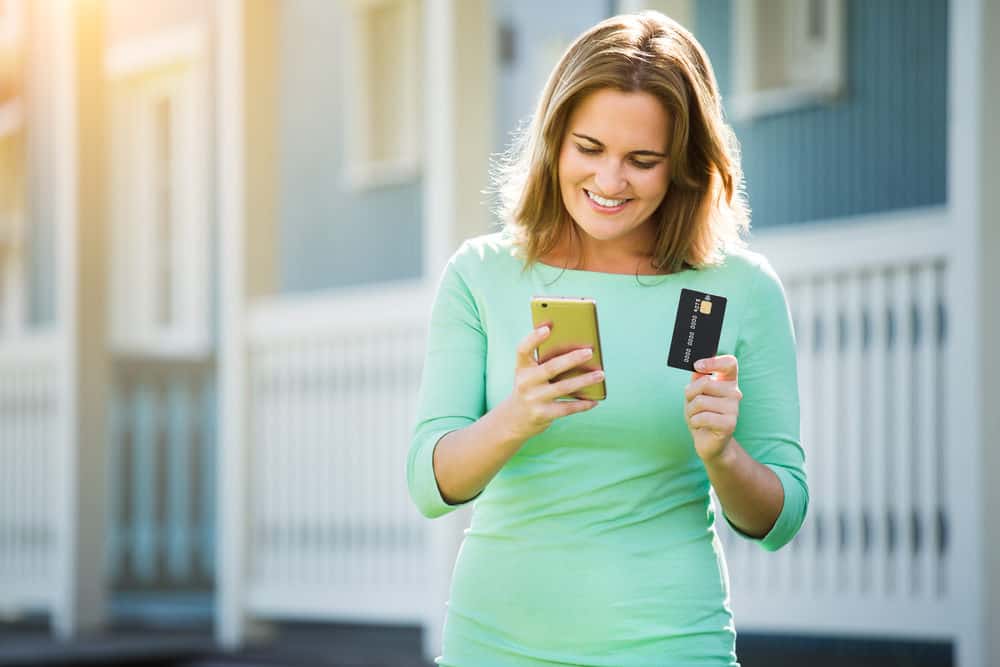 Lady building her credit