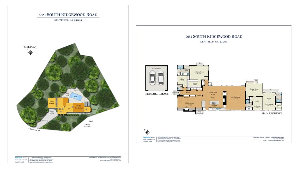 floor plan for Marin Real Estate property, 221 South Ridgewood 