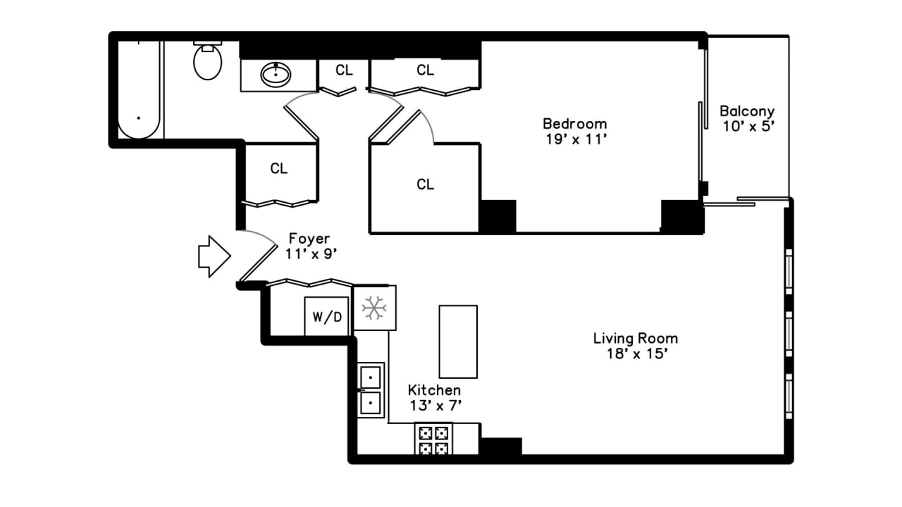 South Loop One Bed: 1250 S Michigan, #808