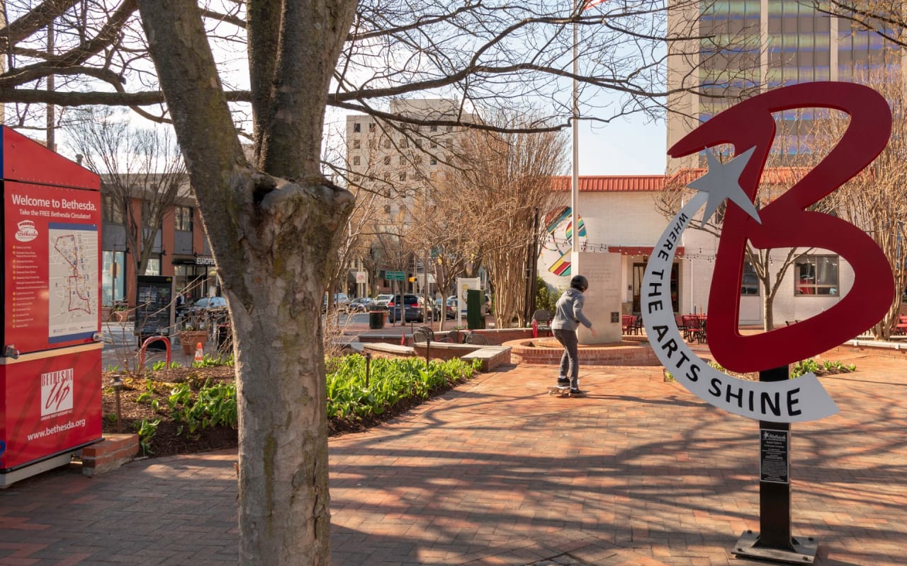 Downtown Bethesda Maryland in suburban Washington DC.