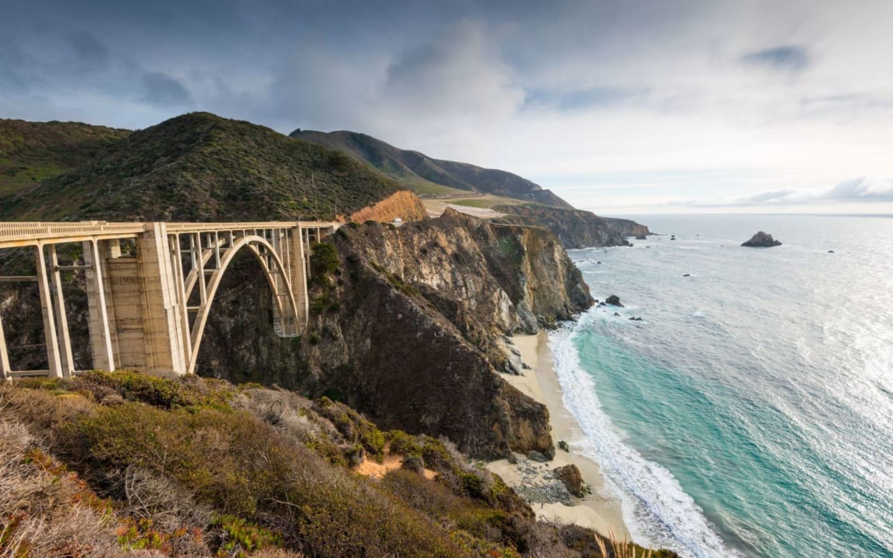 A photo of a bridge over a body of water