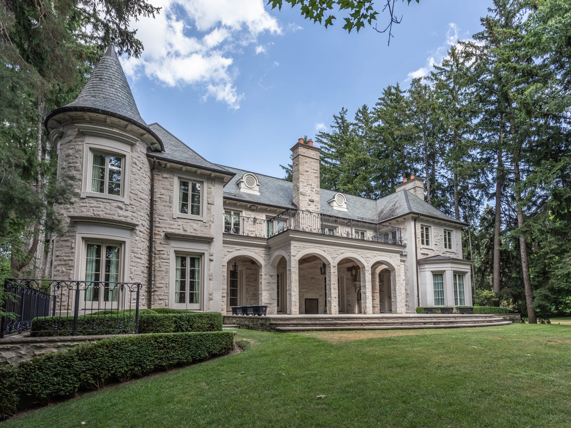 French Chateau Inspired Stone Estate Barry Cohen Homes Barry Cohen