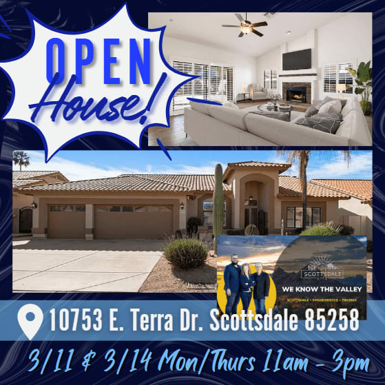 Scottsdale Open House Today 3/14/24 - 3 Bed 3 Bath Custom Home On Cul De Sac