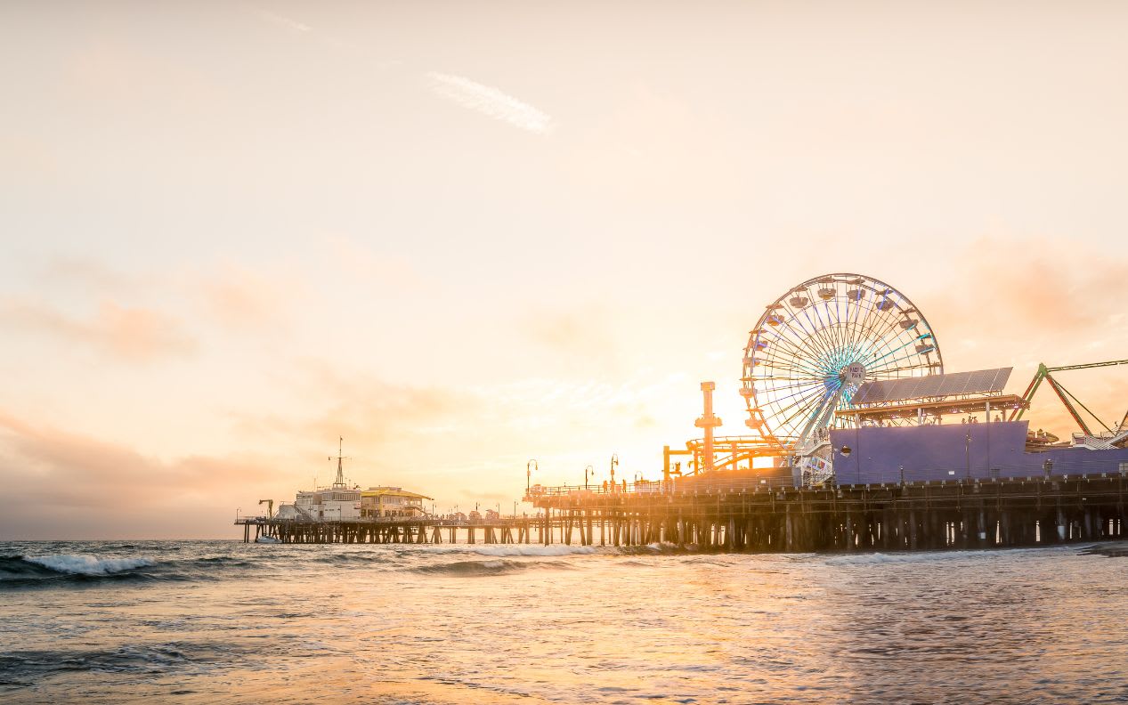 Santa Monica in Los Angeles at dusk