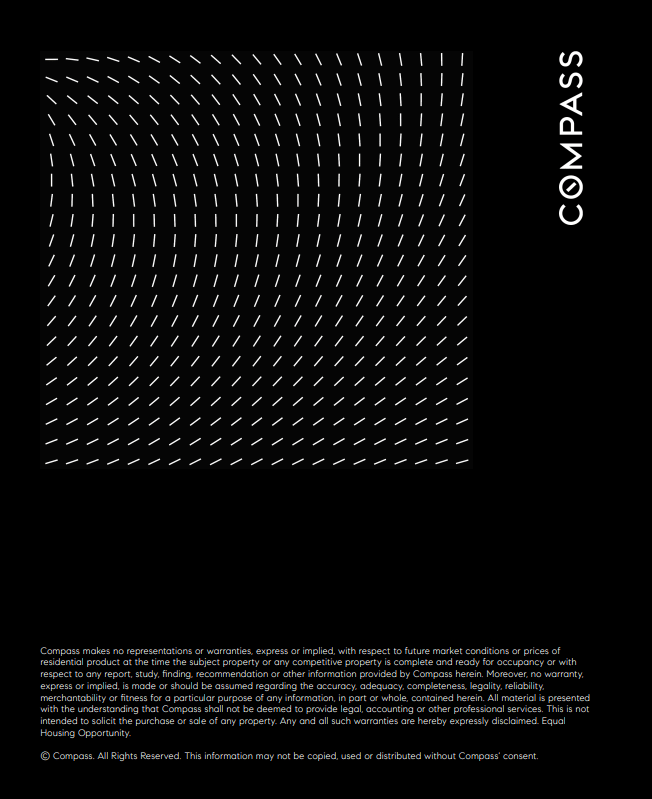 Compass real estate market information disclaimer.