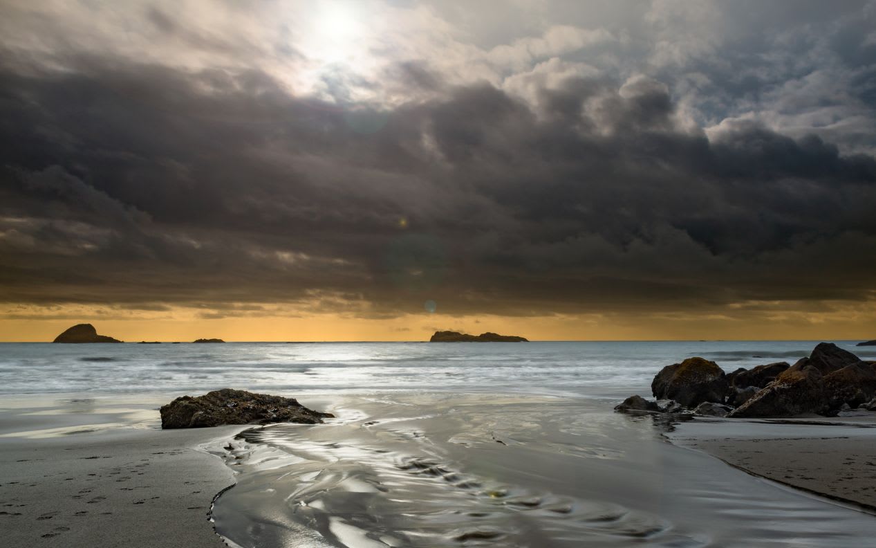 Sunset in Trinidad State Beach, California, USA