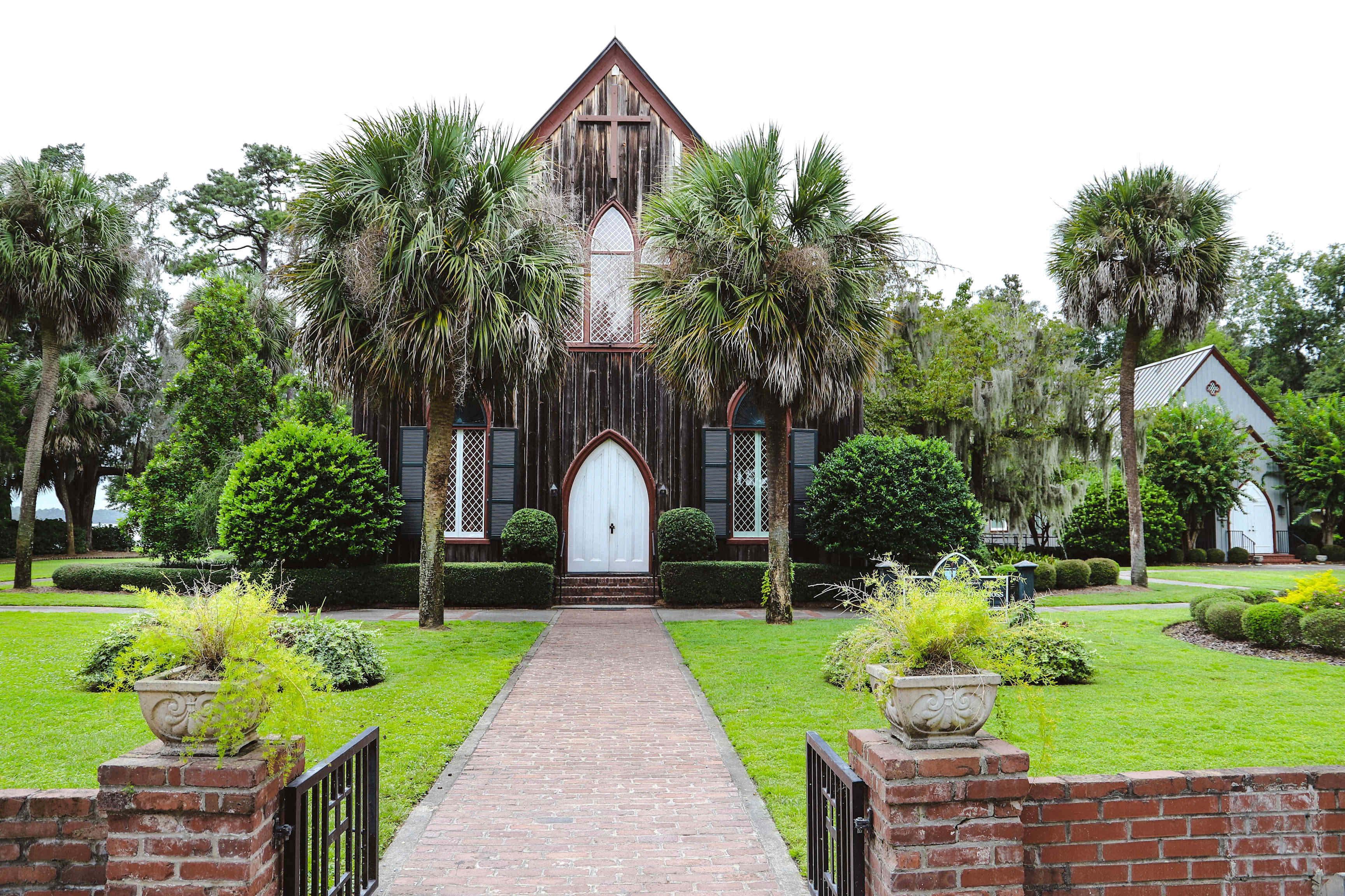 Front view of church