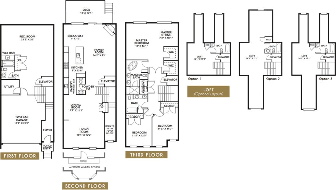 Copy of Floor Plans The Alexa New Luxury Townhomes Montvale, New Jersey