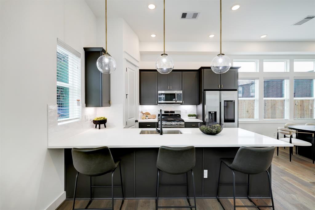 kitchen with large counters 