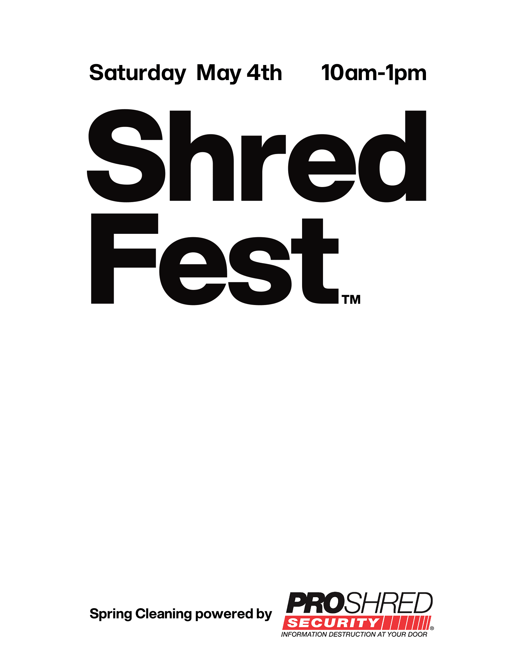 Ringon Homes Shred Fest with ProShred on May 4th from 10am to 2pm