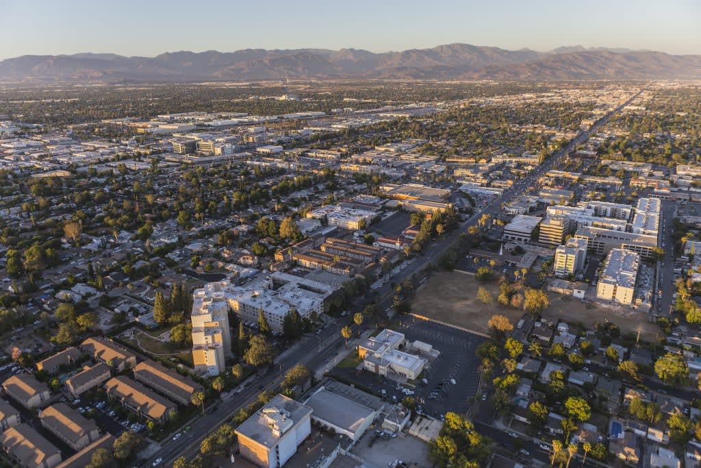 Sherman Oaks and Studio City Aerial Los Angeles California