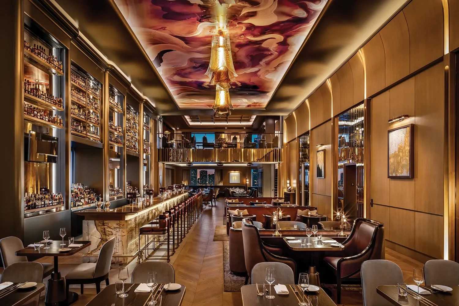 Upscale restaurant interior