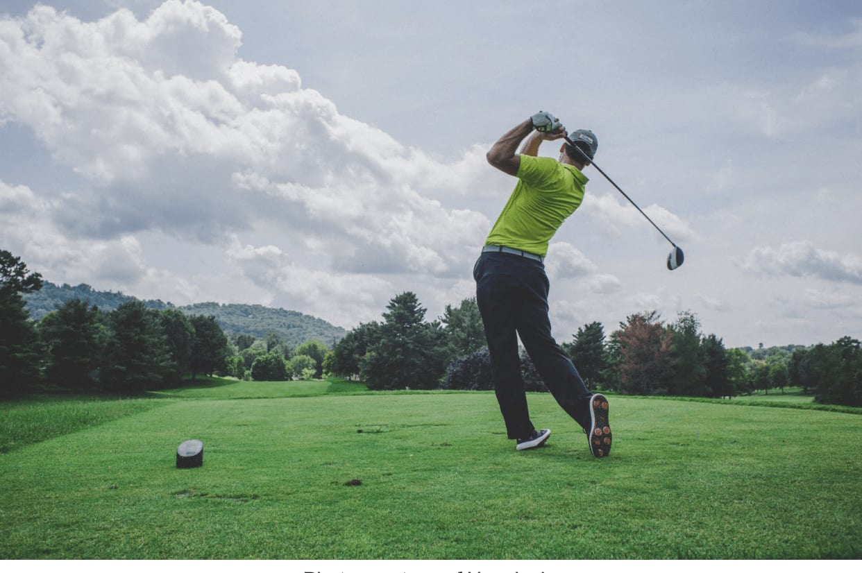 Man playing golf at rancho santa property