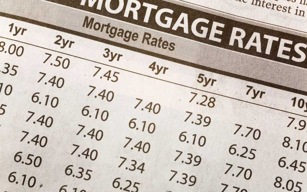 Newspaper Mortgage Rates Chart