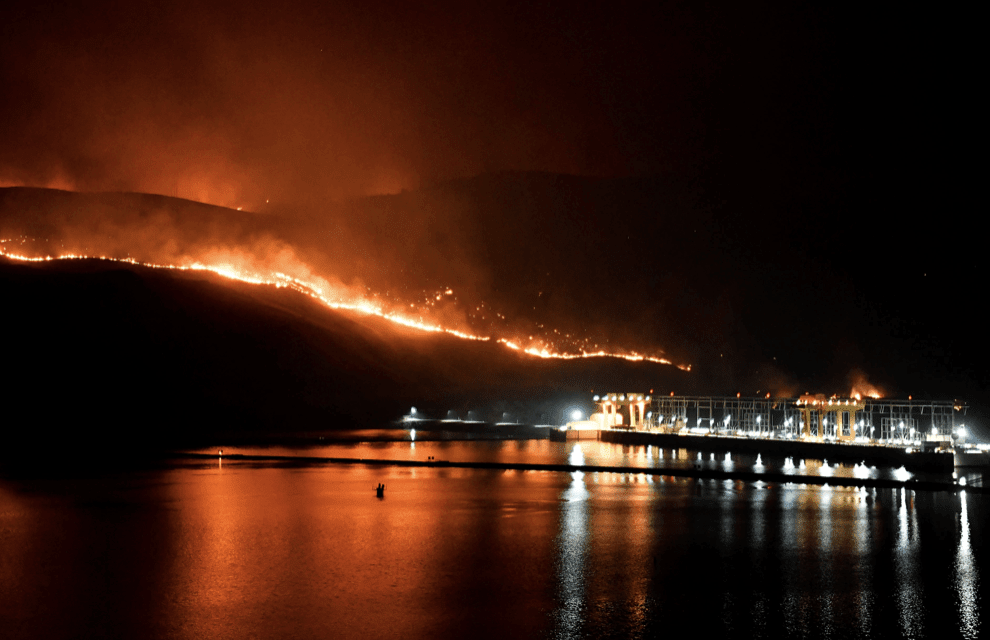 The Cold Springs Fire near Omak, Washington.