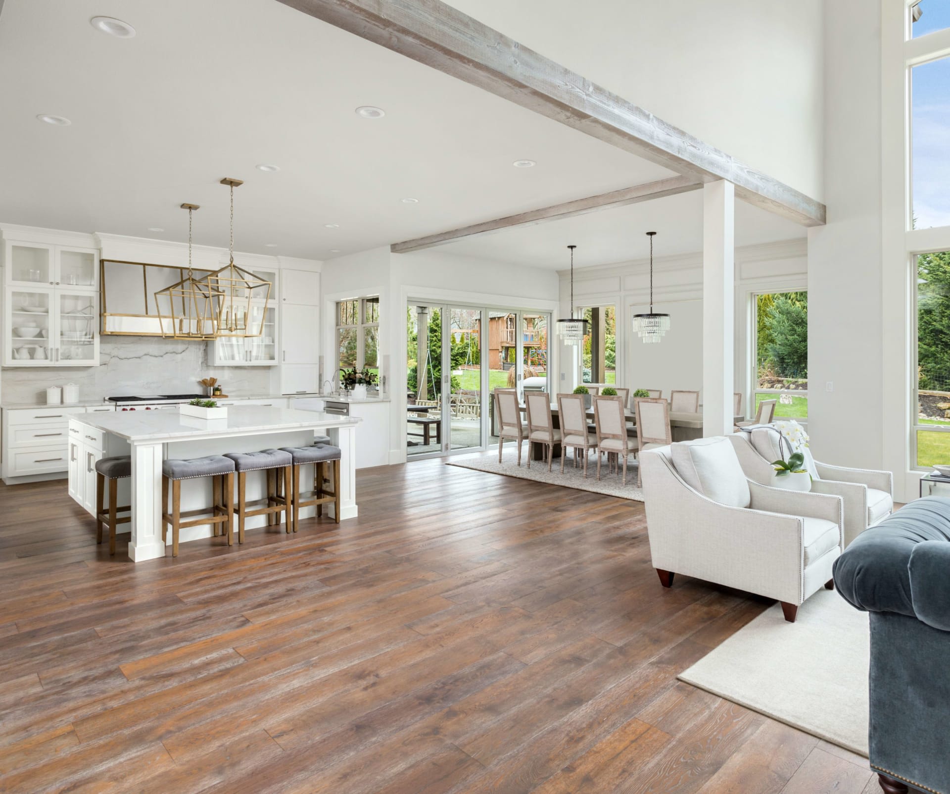 Open concept modern living space showcasing high-definition real estate media and staging in Central Valley CA