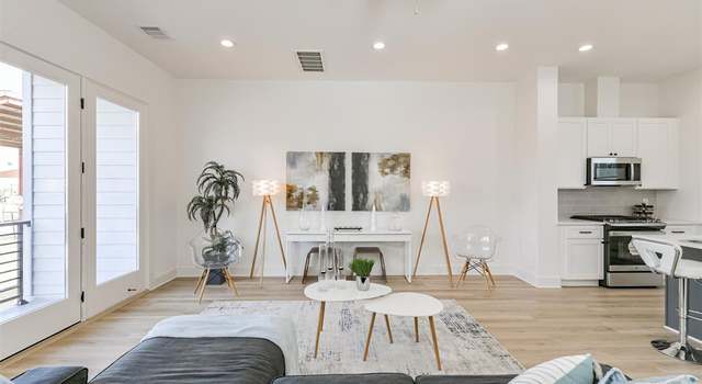 furnished living room in a model home