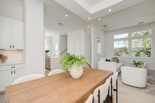 large dining table in a new home 