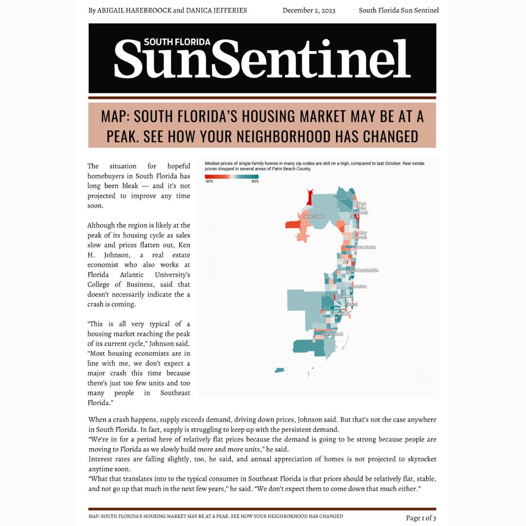 SUNSENTINEL MAP South Florida’s housing market may be at a peak. See how your neighborhood has changed