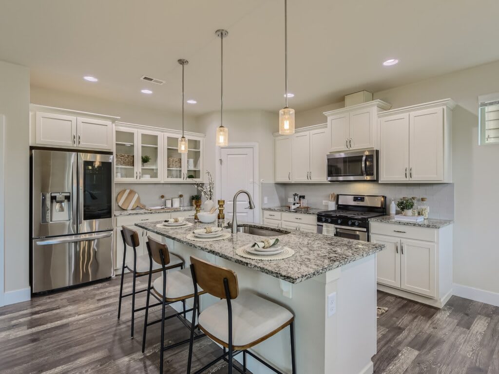 White kitchen from a house in Lynnwood, WA.