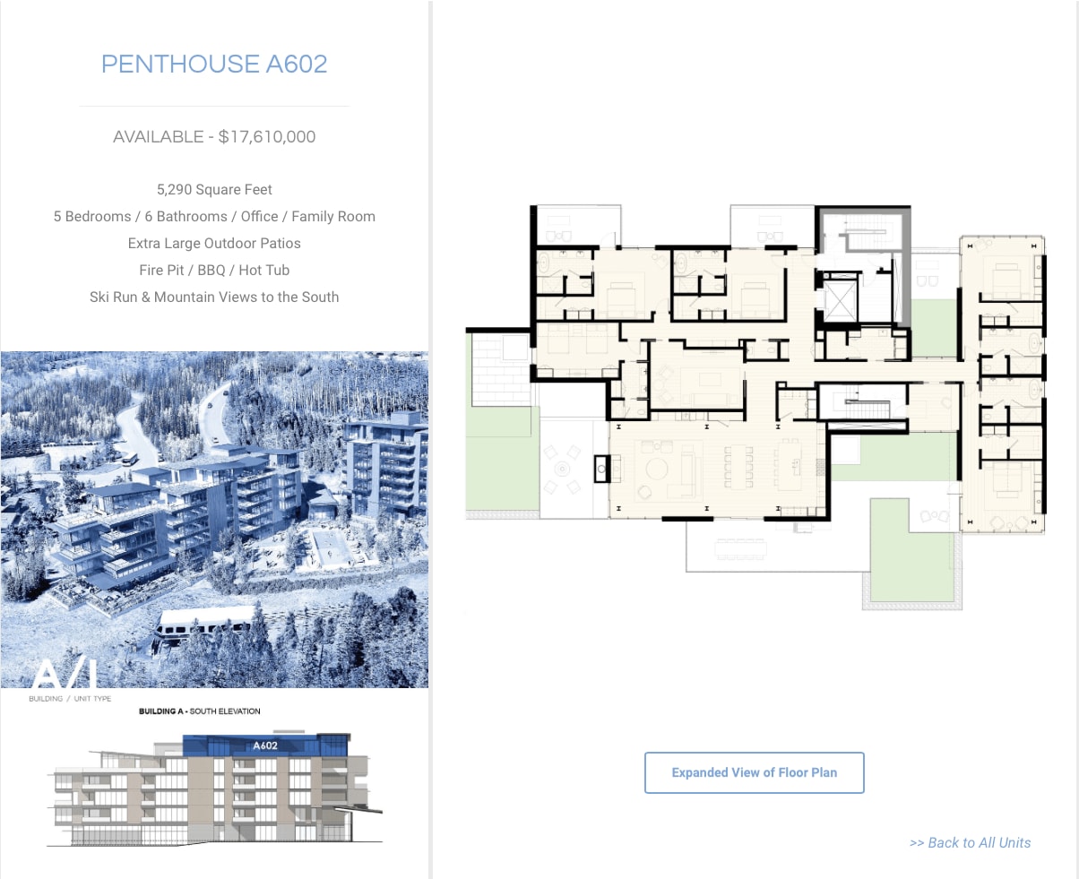 Sommet Blanc Penthouse Floor plan and Price 