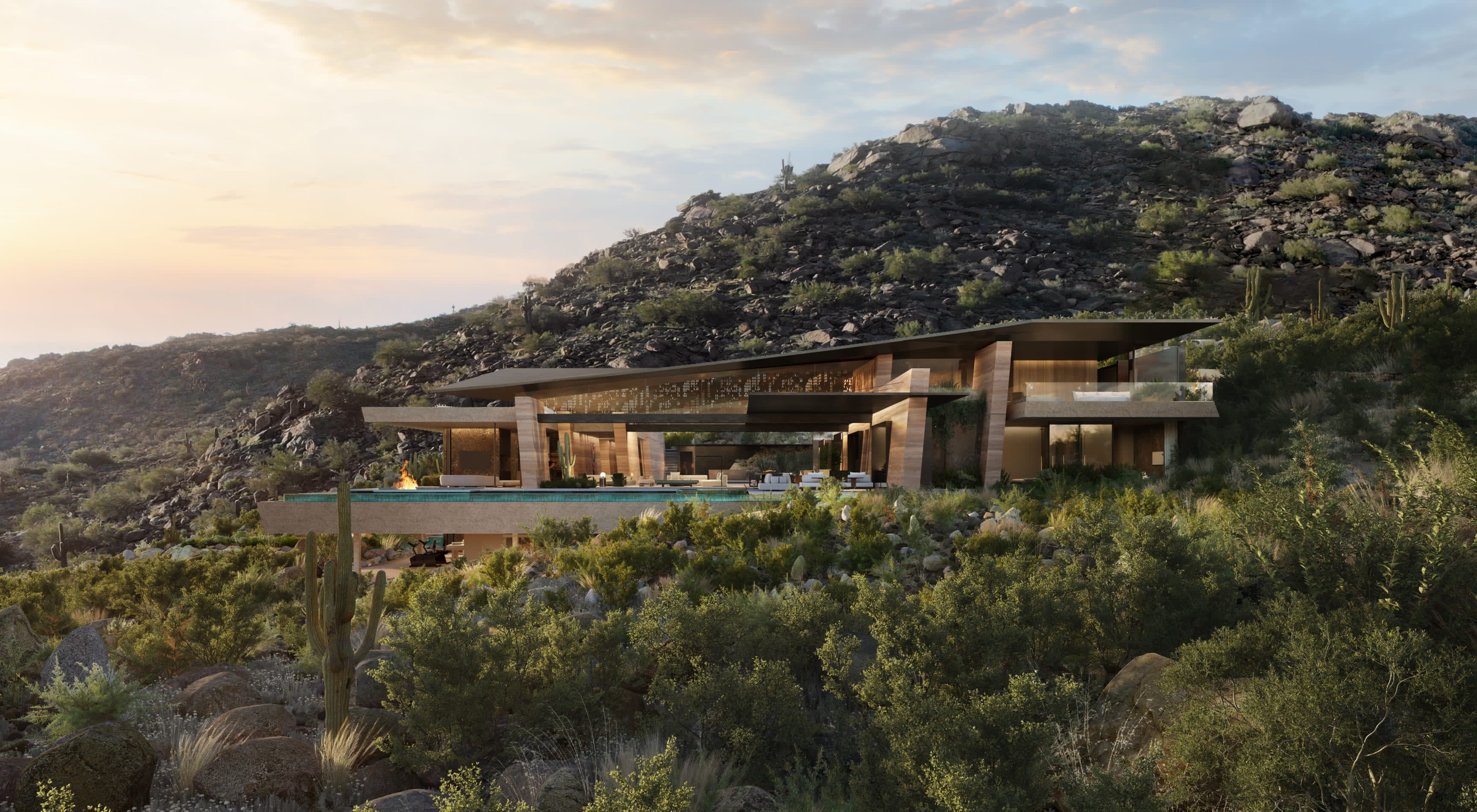 Modern mansion on Camelback Mountain in Arizona