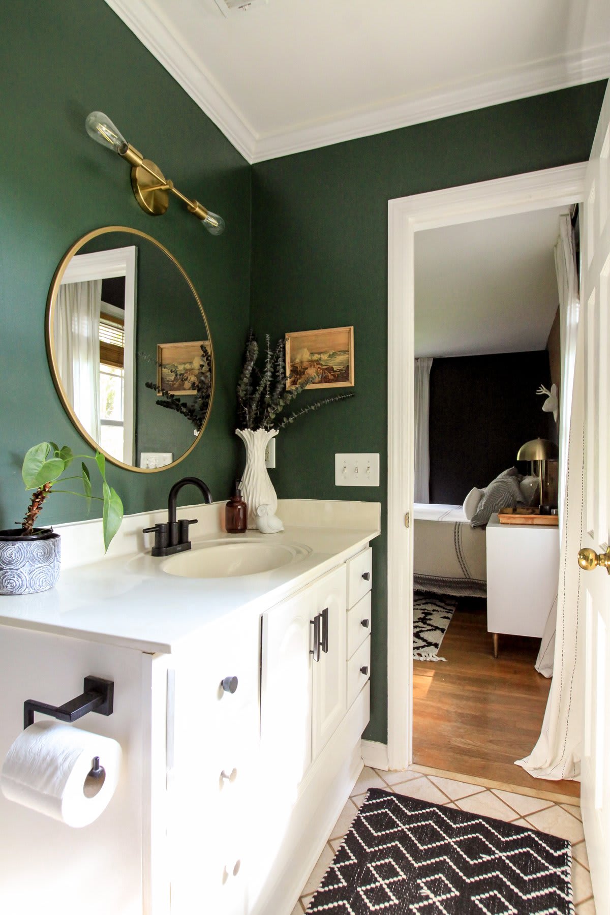 green bathroom by Cassie Bustamante featured in NEST Magazine