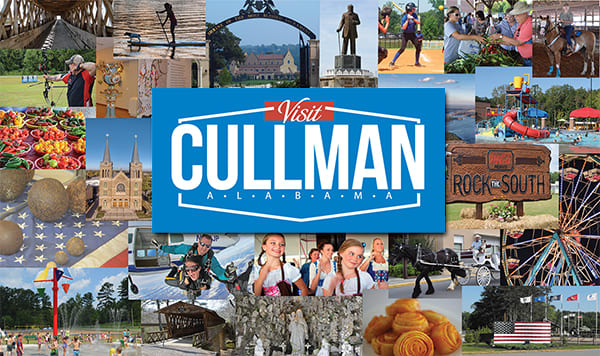 A vibrant collage of photos showcasing the best of Cullman, Alabama.