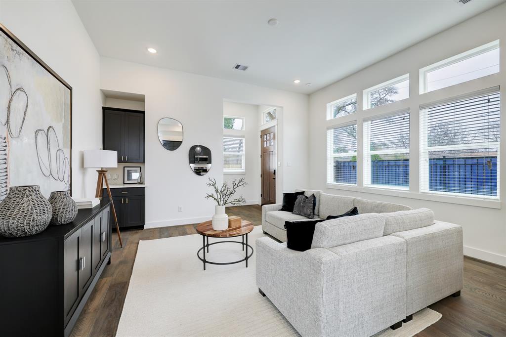 black and white living room 