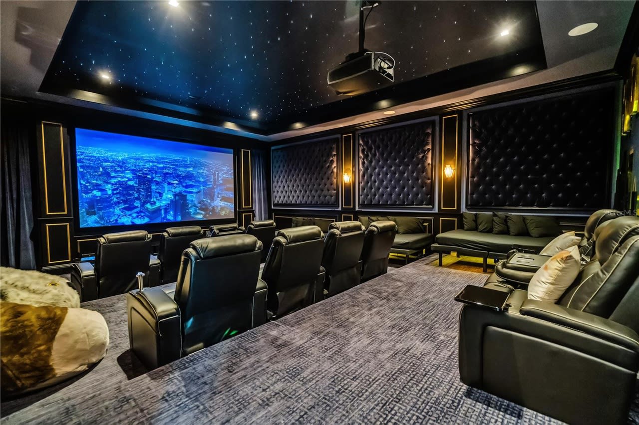home theater at 9200 Bentley Park Circle