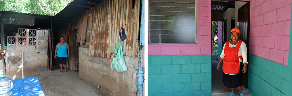 Giveback Homes before and after - Nicaragua