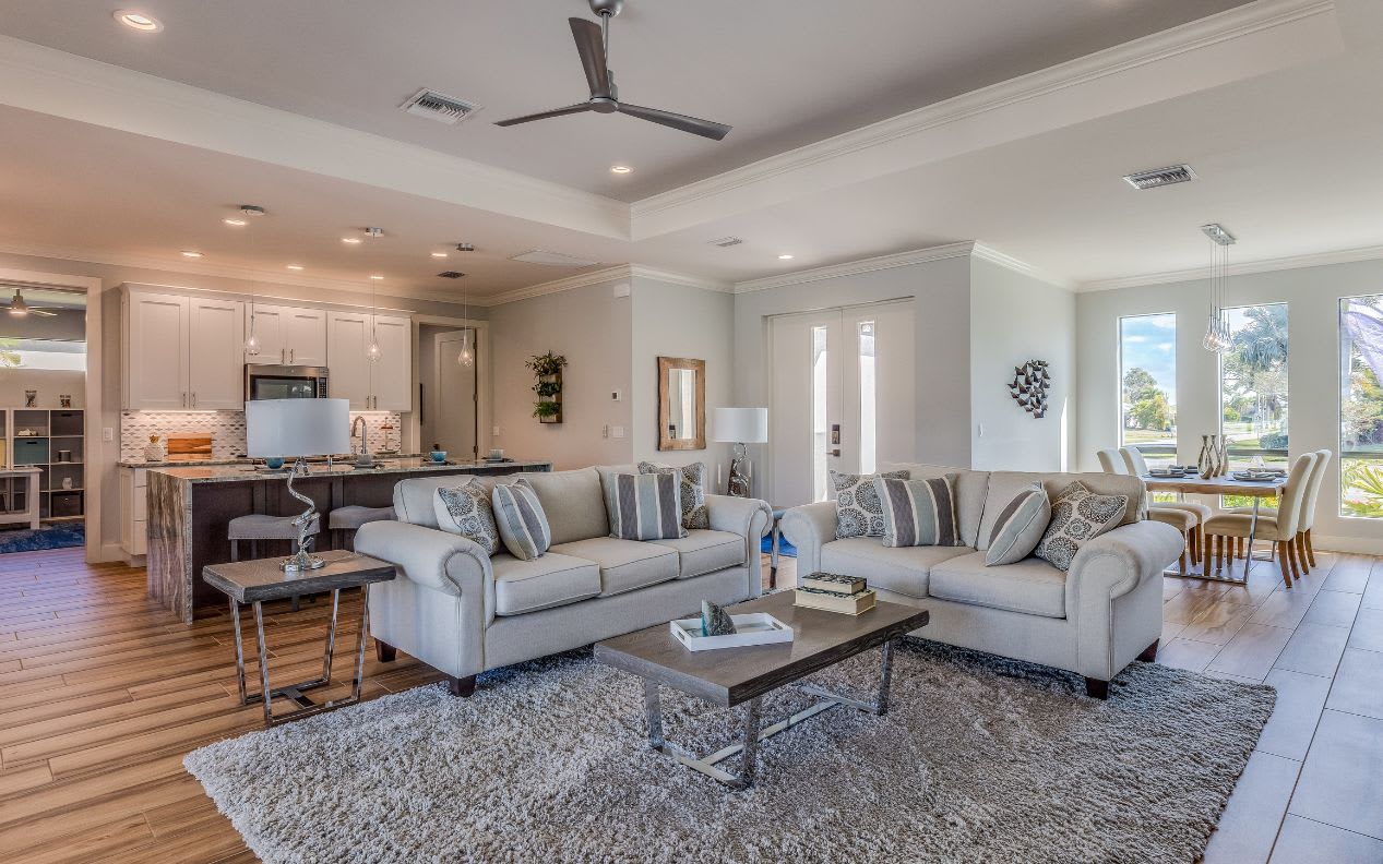 Central part of home with open floor plan