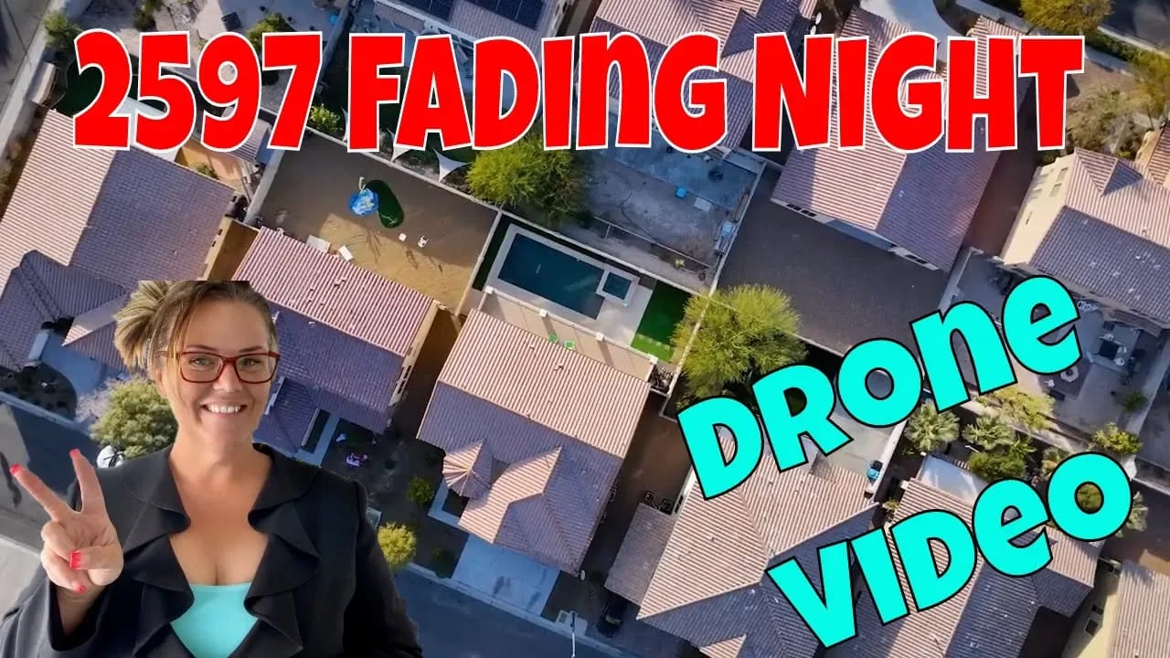 2597 Fading Night Drone Video - Las Vegas