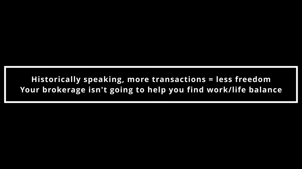 Historically speaking, more transactions = less freedom. Your brokerage isn’t going to help.