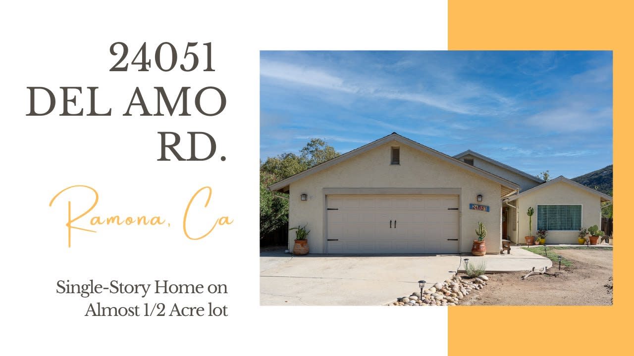 Ramona Home For Sale - 24051 Del Amo Rd.