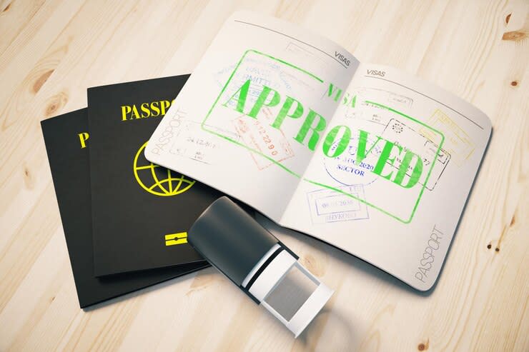 passport with approved visa