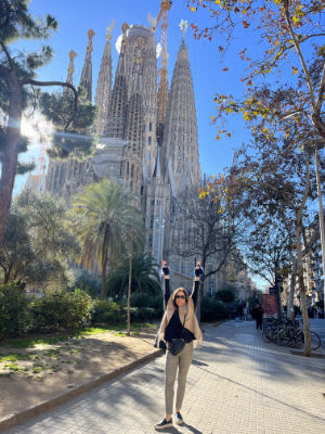 Bernadette Meyer Visiting the Sagrada Familia Basilica in Barcelona