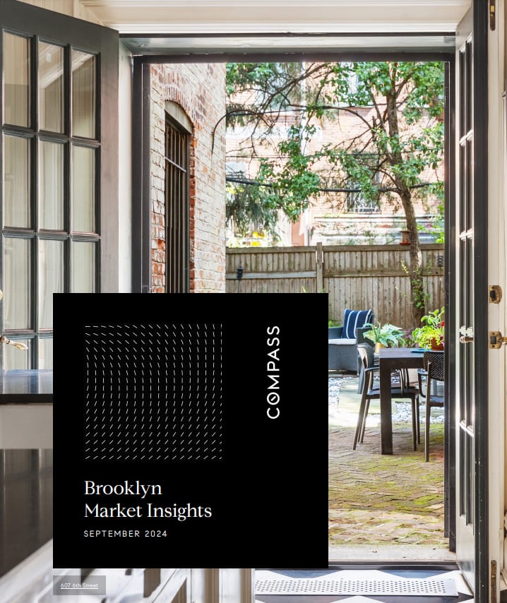 Brooklyn Market Insights, September 2024, featuring a brick-walled backyard patio.