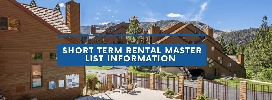 Short Term Rental Master List Information 