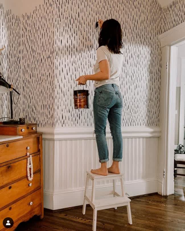 Audrey Sprinkle hand painted wallpaper