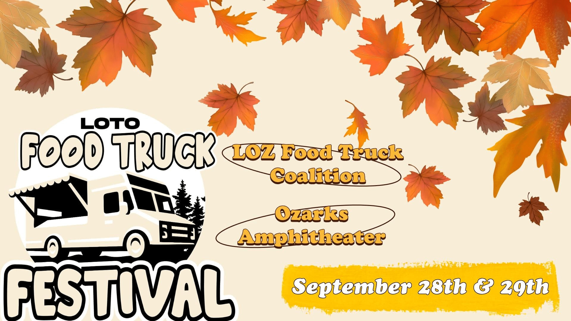 LOTO Food Truck Festival at Ozarks Amphitheater, September 28th and 29th.