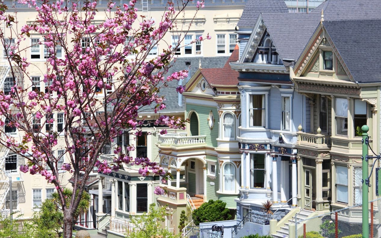 The Painted Ladies in the Western Addition neighborhood of San Francisco, California