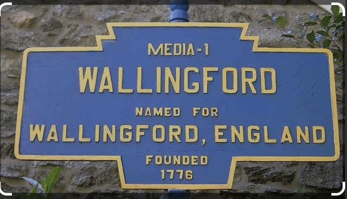 Wallingford England location in Media Address Marker Blue and yellow