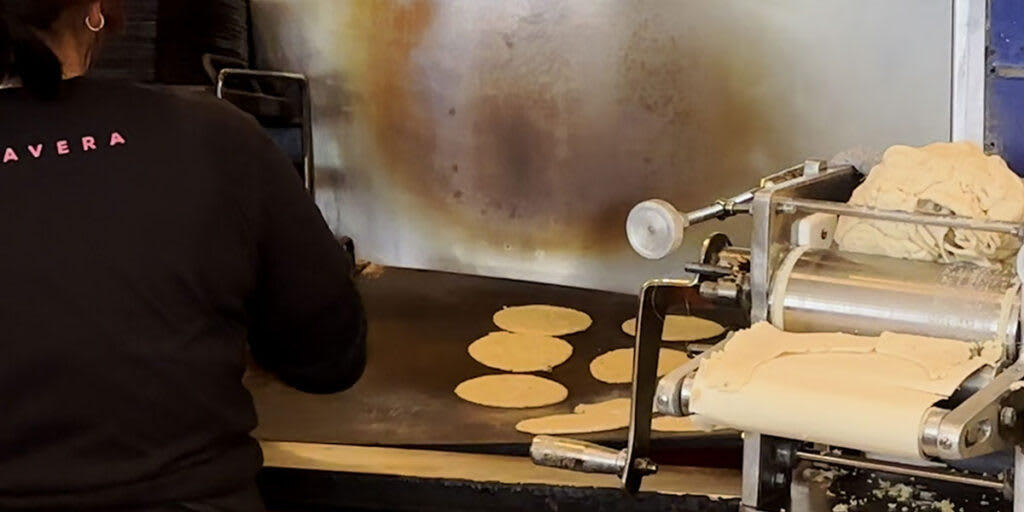 The old molino, making fresh tortillas at Calavera