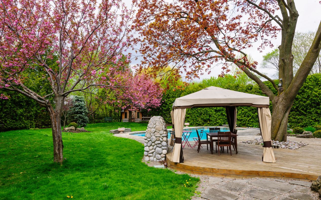 Backyard with Gazebo and Deck