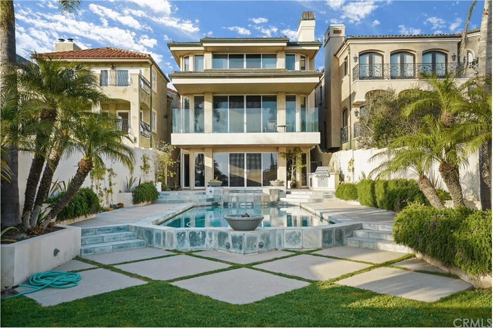 206 Ocean Avenue in Seal Beach, back of house overlooking pool