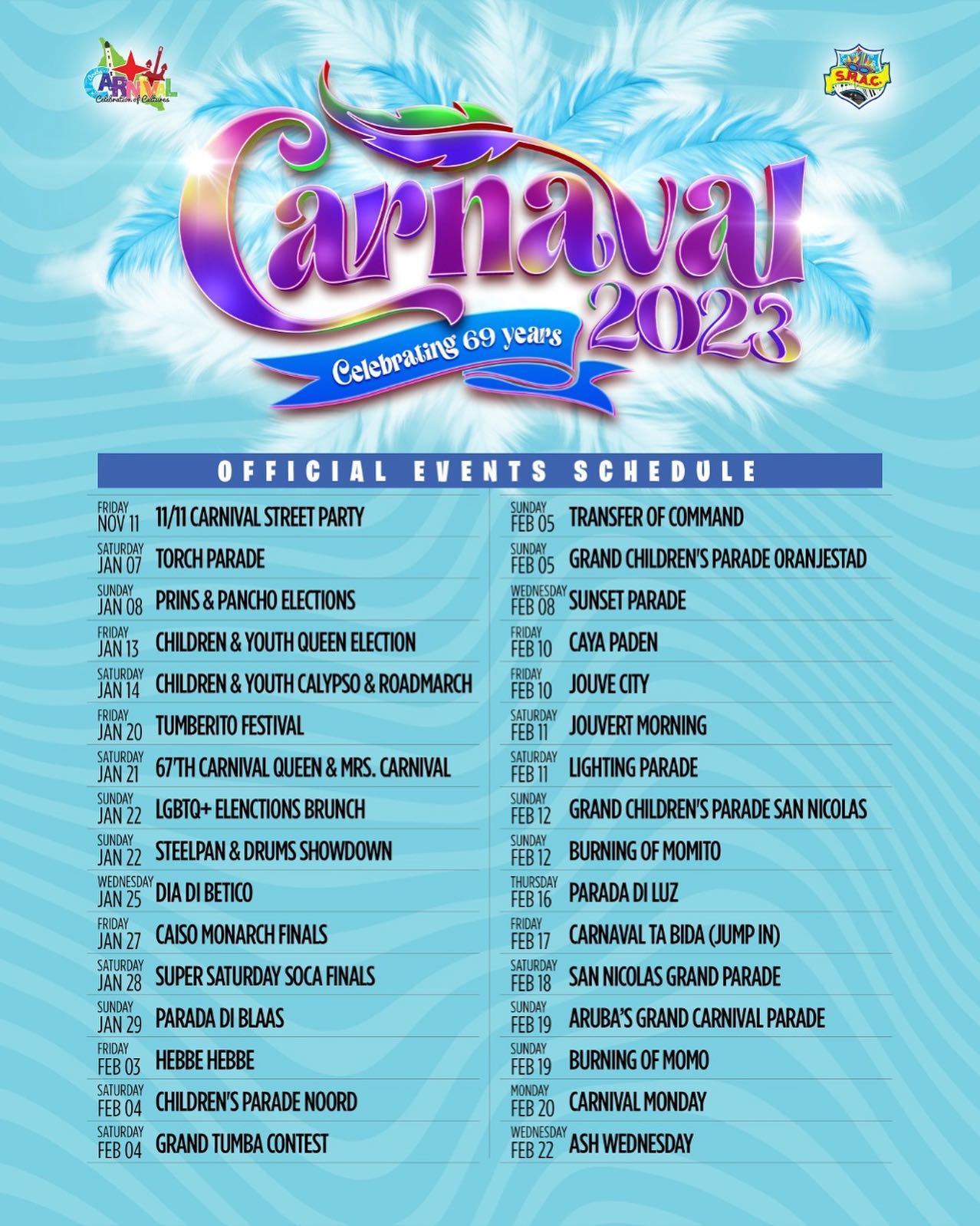 Carnival 2023 Calendar of Events