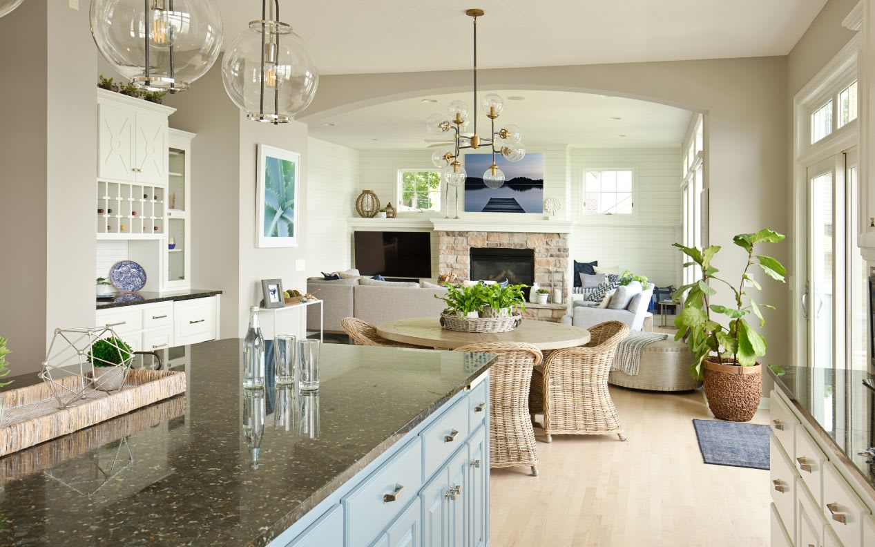 Modern Kitchen Living Room Hone design with open concept