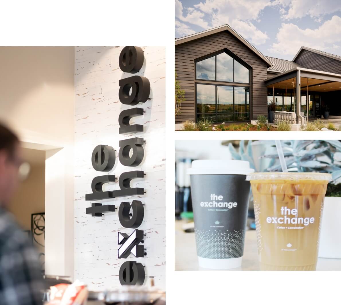 The Canyons community building and Exchange café drinks.